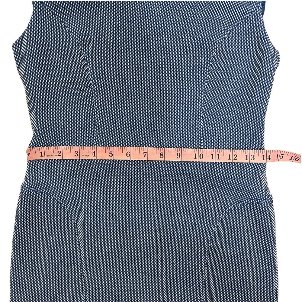 Adrianna Papell Blue White Textured Structured Sheath Dress womens 8‎